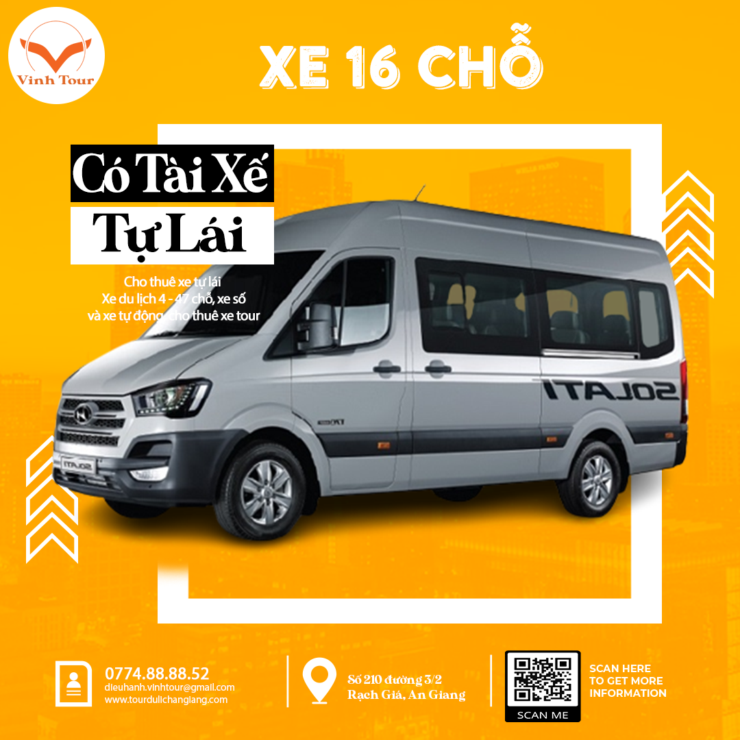 Cho thuê xe du lịch 16 chỗ Solati Rạch Giá