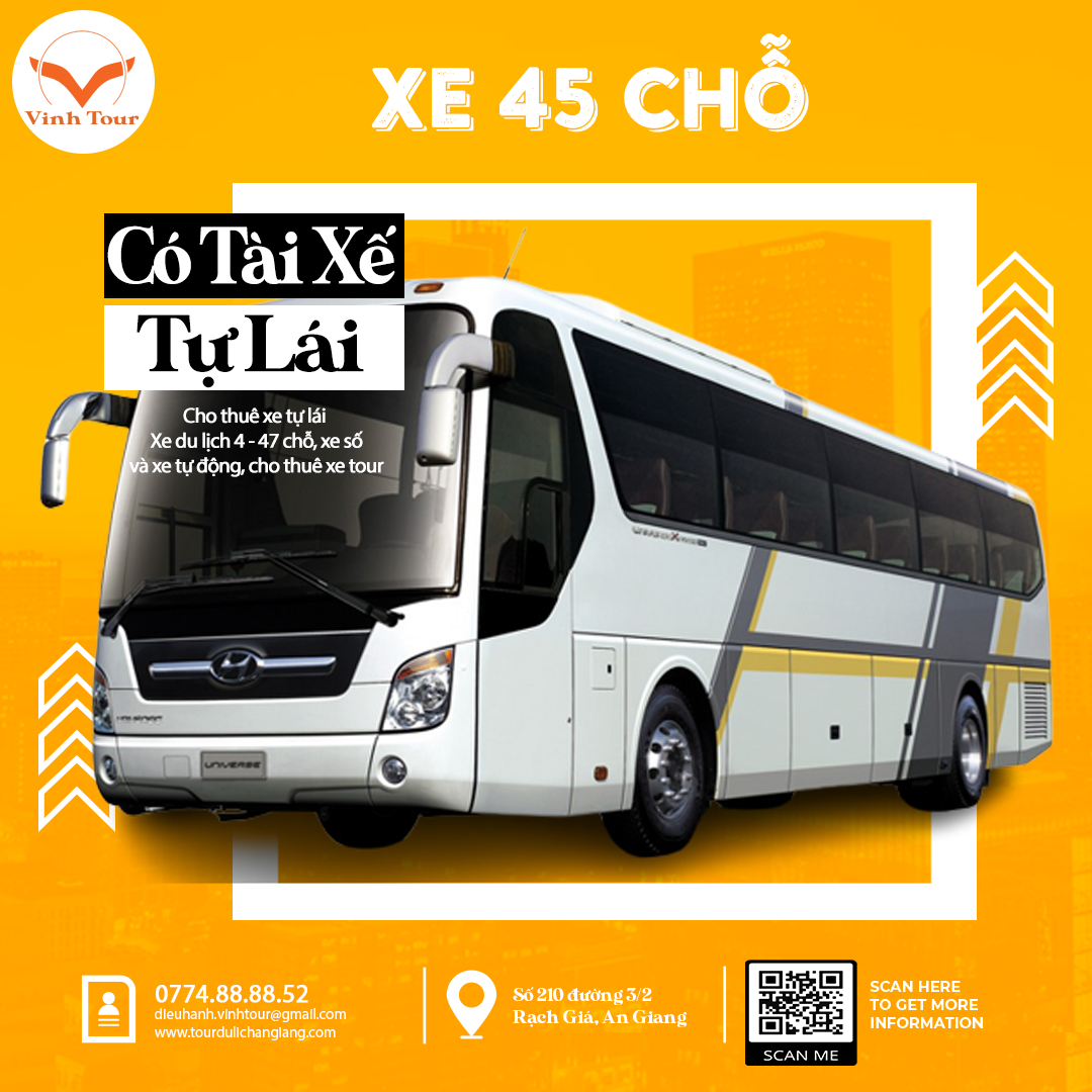 Cho thuê xe du lịch 45 chỗ Rạch Giá