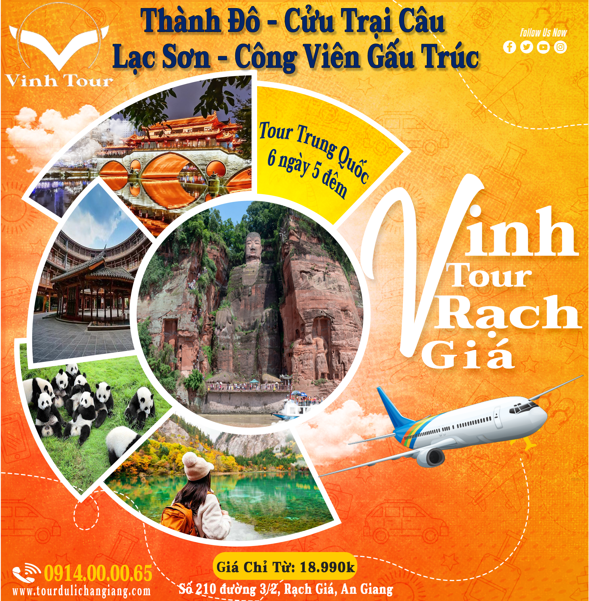 Tour du lịch Thành Đô - Cửu Trại Câu - Lạc Sơn Đại Phật 6n5d