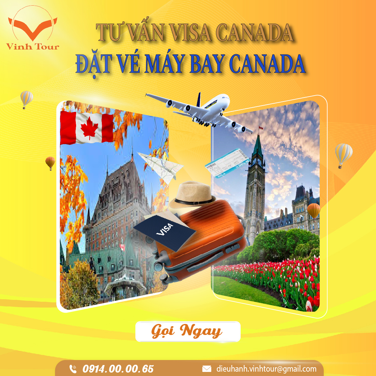 Visa – Vé Máy Bay Canada tại Rạch Giá