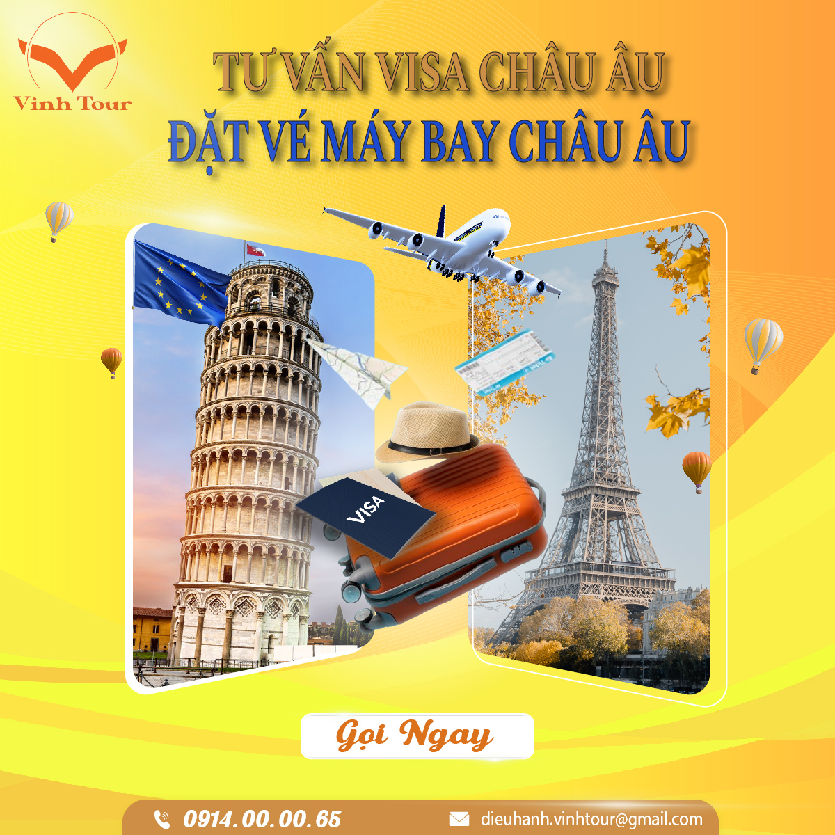 Visa - Vé Máy Bay Châu Âu tại Rạch Giá